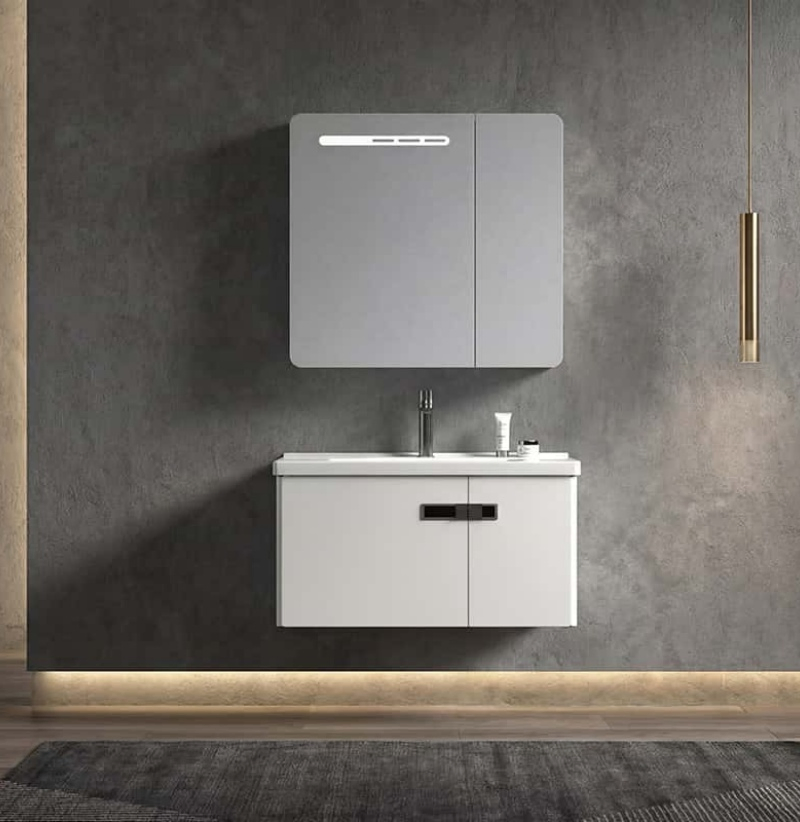 Armario de baño de acero inoxidable fácil de limpiar y antióxido para espacios comerciales