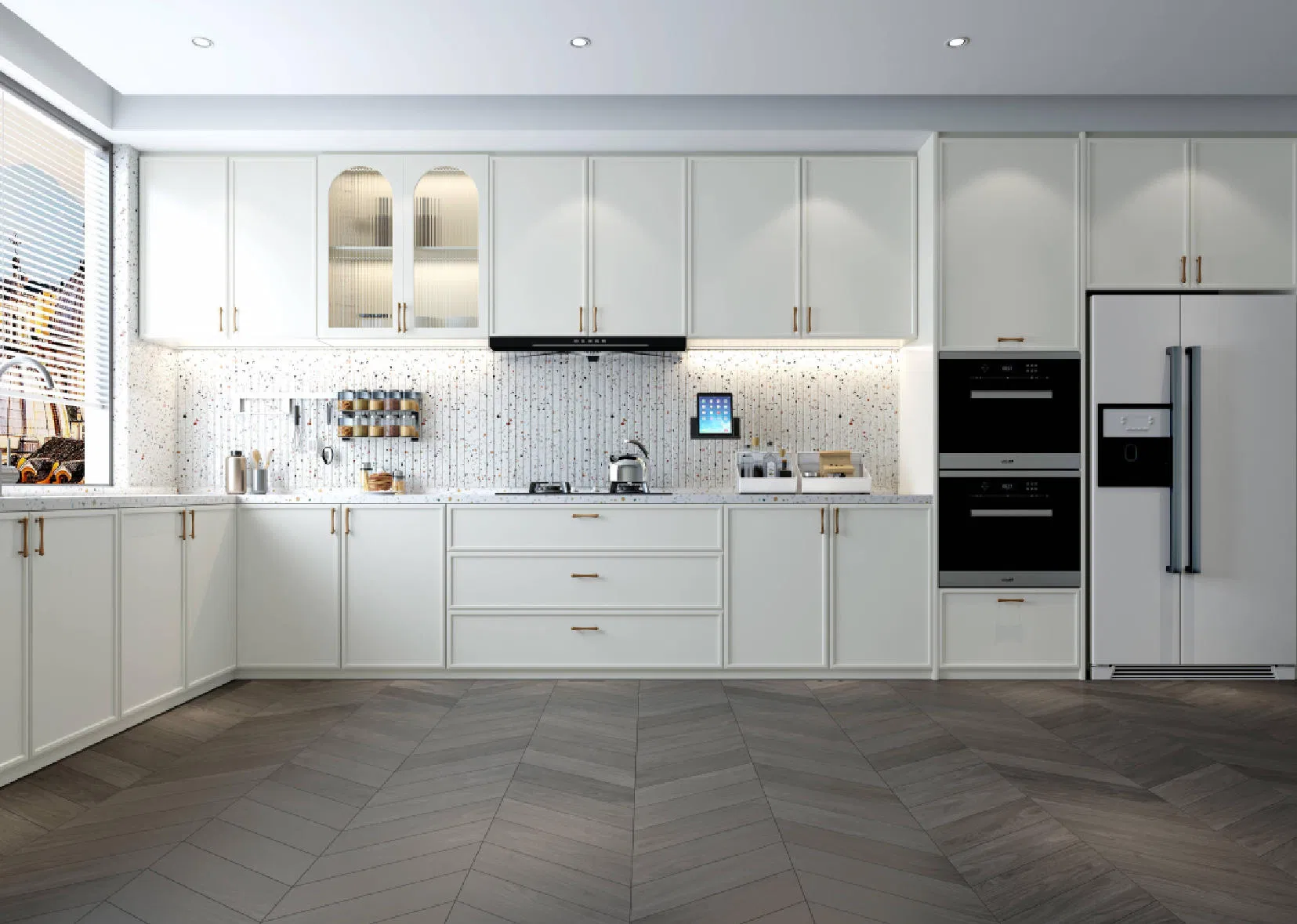 Venta Caliente de Gabinetes de Cocina Modernos de Acero Inoxidable de Lujo con Calidad Confiable para Decoración de Hogar y Villa