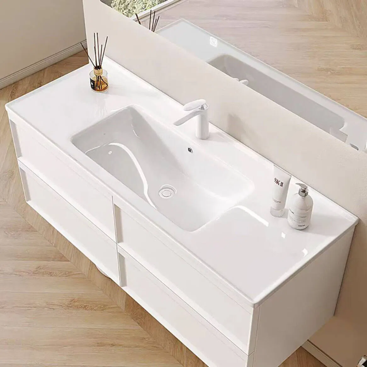 Mueble de baño estilo hotel, gabinete de esquina de aluminio barato