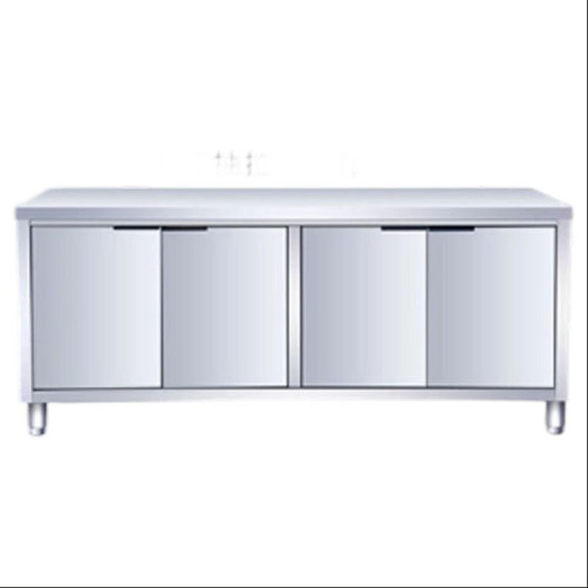 Gabinete de Almacenamiento de Cocina Moderna de Acero Inoxidable Personalizable con Mesa de Pantry de Metal