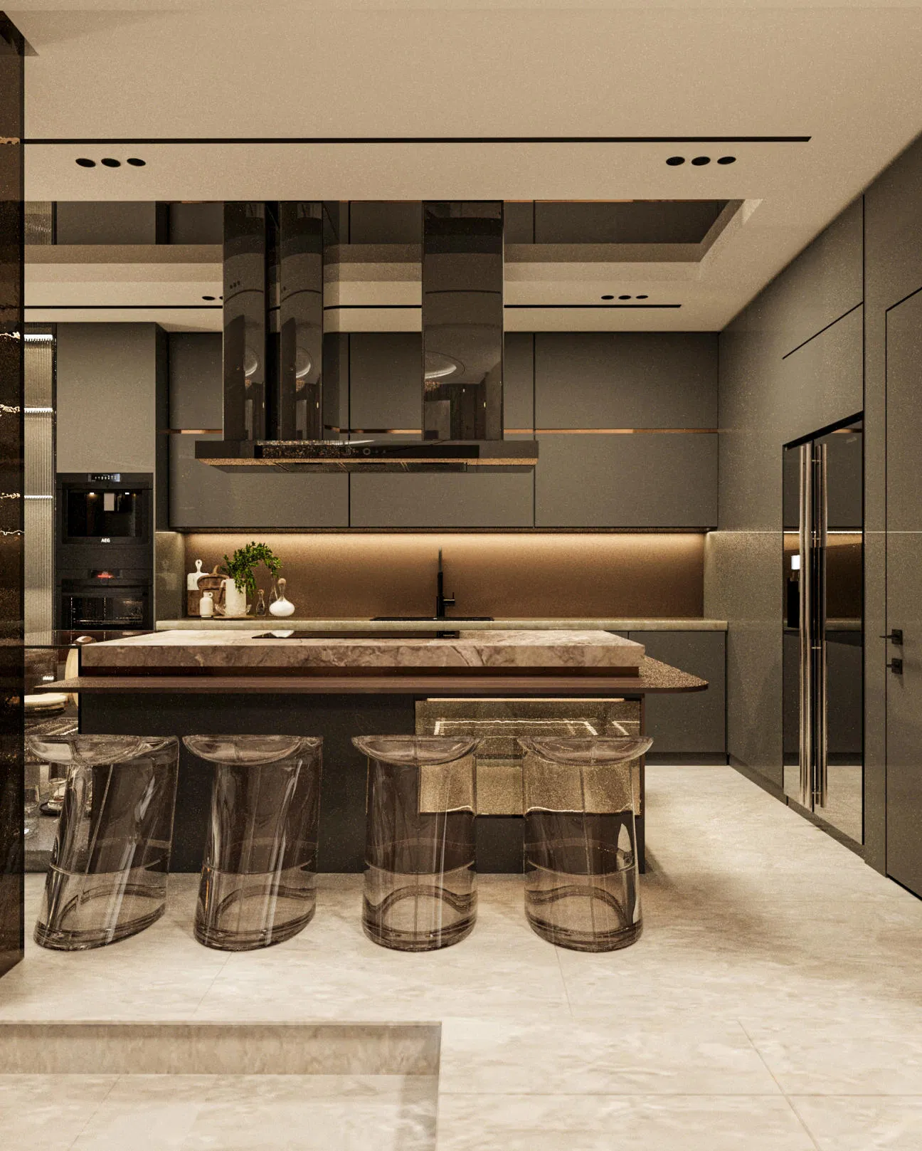 Conjunto de Gabinetes de Cocina de Madera de Lujo para Diseños de Hogar Contemporáneos