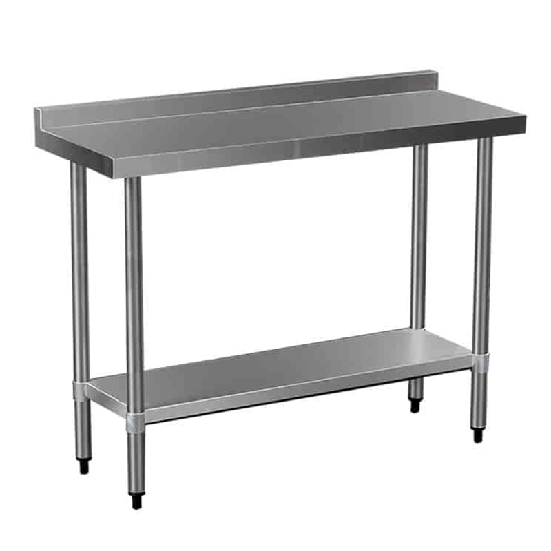 Mesa de preparación de alimentos de acero inoxidable personalizada para cocina al aire libre, restaurante, catering, con cajón y banco de trabajo