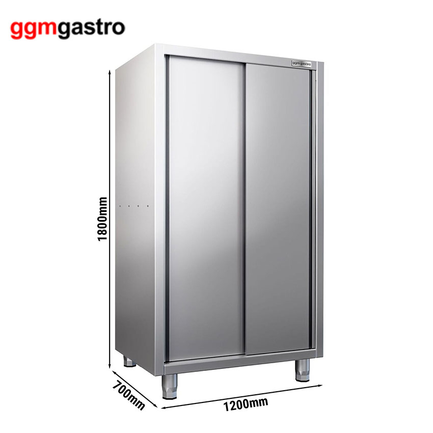 Gabinete de Vajilla de Acero Inoxidable con 2 Puertas Abatibles para Almacenamiento de Platos de Cocina