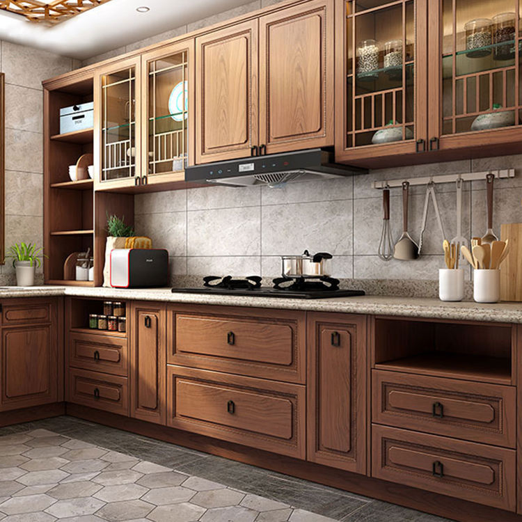 Nuevo perfil de aluminio, acero inoxidable, despensa modular, cocina de estilo moderno, armario de cocina
