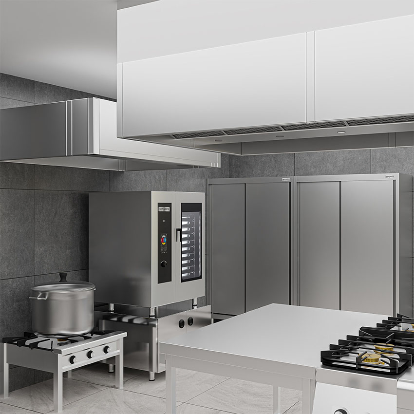 Gabinete de Vajilla de Acero Inoxidable con 2 Puertas Abatibles para Almacenamiento de Platos de Cocina