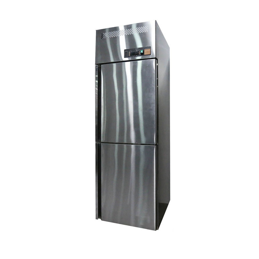 Refrigerador de exhibición certificado por Energy Star para despensa de oficina gubernamental, armario vertical de acero inoxidable