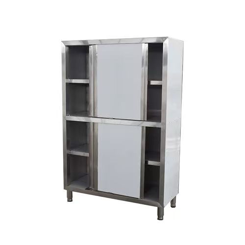 Gabinete de cocina modular moderno de acero inoxidable montado en la pared personalizado al por mayor 304