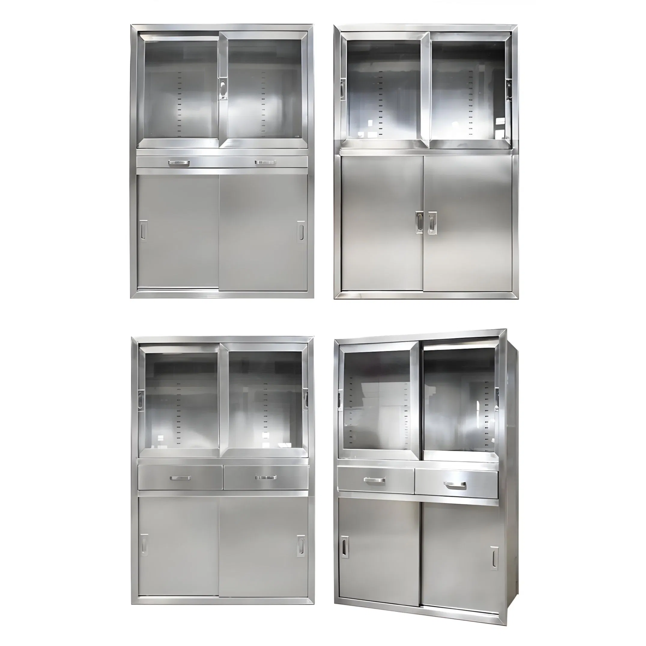 Gabinete de acero inoxidable de alta calidad para hospital, gabinete de almacenamiento multifuncional para medicamentos e instrumentos para clínica, sala de operaciones y laboratorio personalizable