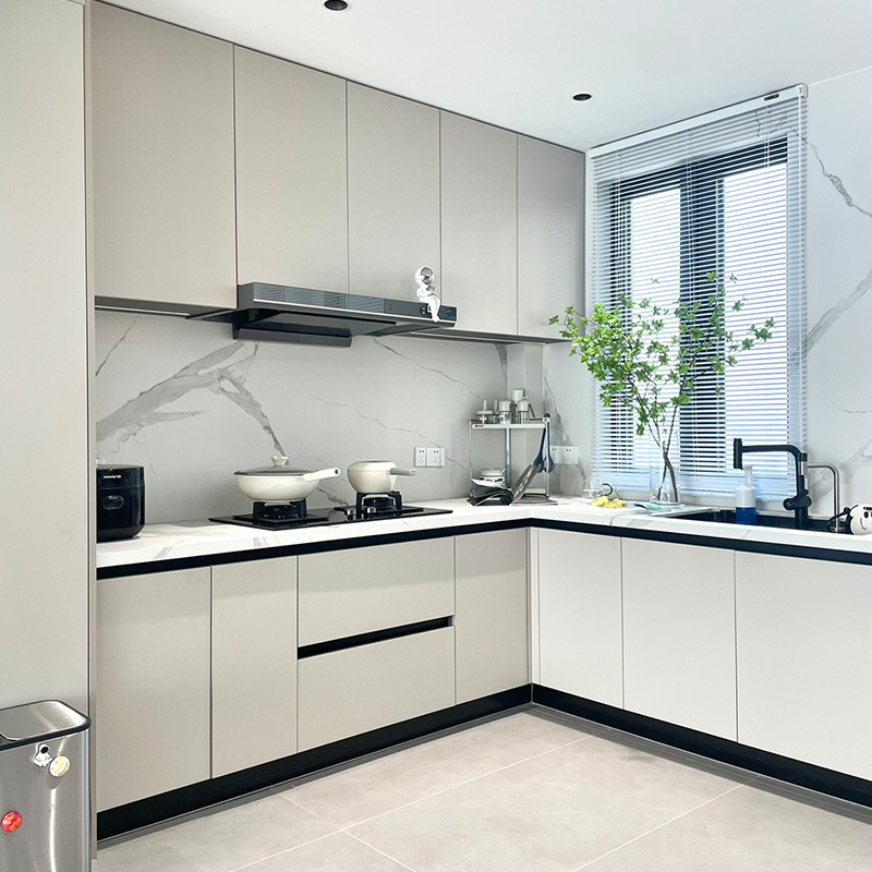 Diseño moderno de estilo europeo, cocina exterior de acero inoxidable, gabinete de cocina de PVC