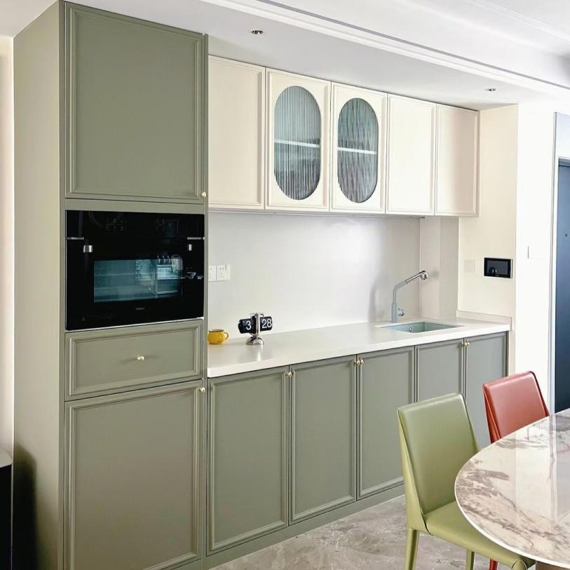 Muebles de cocina personalizados Cbmmart, diseño de armarios de cocina de lujo de metal, armarios modulares de acero inoxidable para cocina exterior
