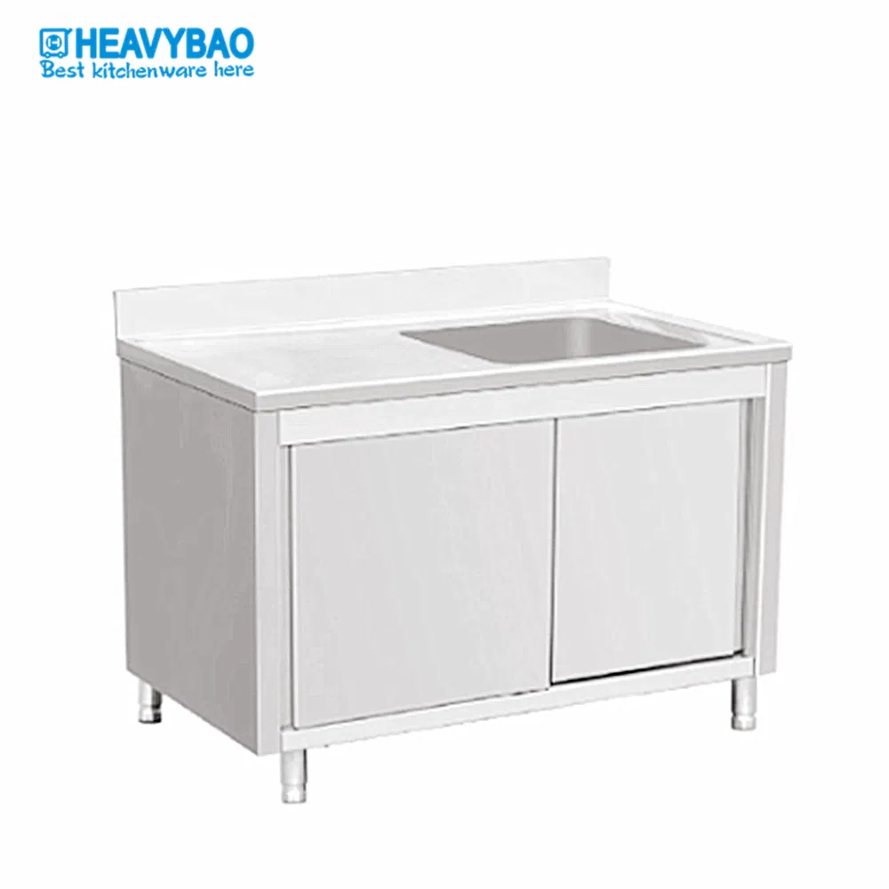 Fregadero de cocina de acero inoxidable Heavybao con gabinete y puerta