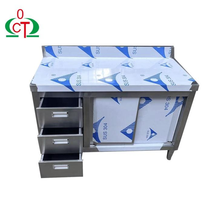 Mesa de trabajo de cocina comercial, gabinete, banco de trabajo, restaurante, mesa de acero inoxidable