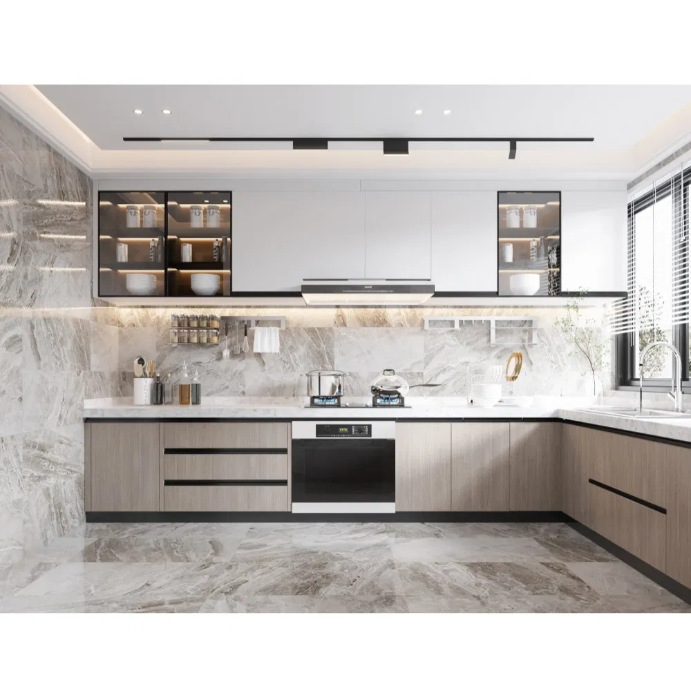 Gabinetes de cocina de acero inoxidable Swete con armario alto