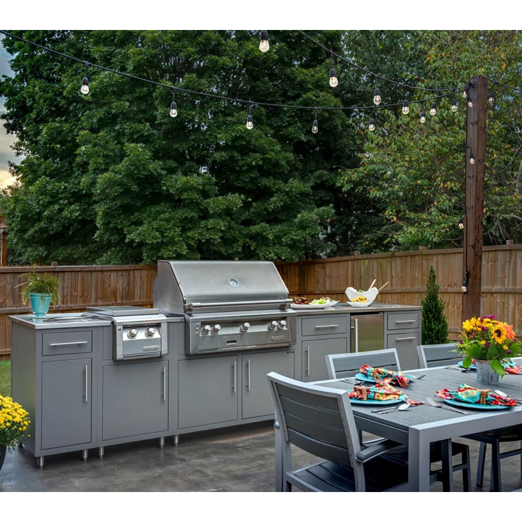 Venta Caliente Fuera Durable Impermeable Jardín BBQ Metal Acero Inoxidable Muebles de Cocina Exterior