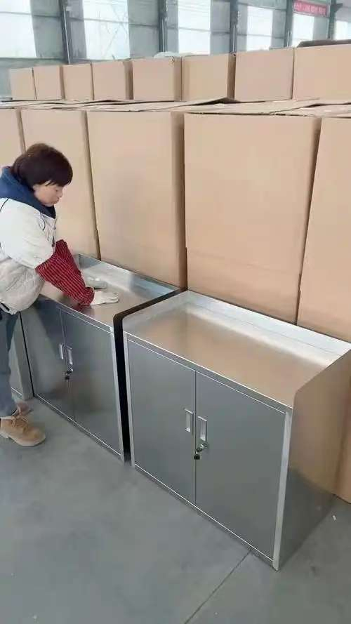 Gabinete de cocina modular moderno de acero inoxidable montado en la pared personalizado al por mayor 304