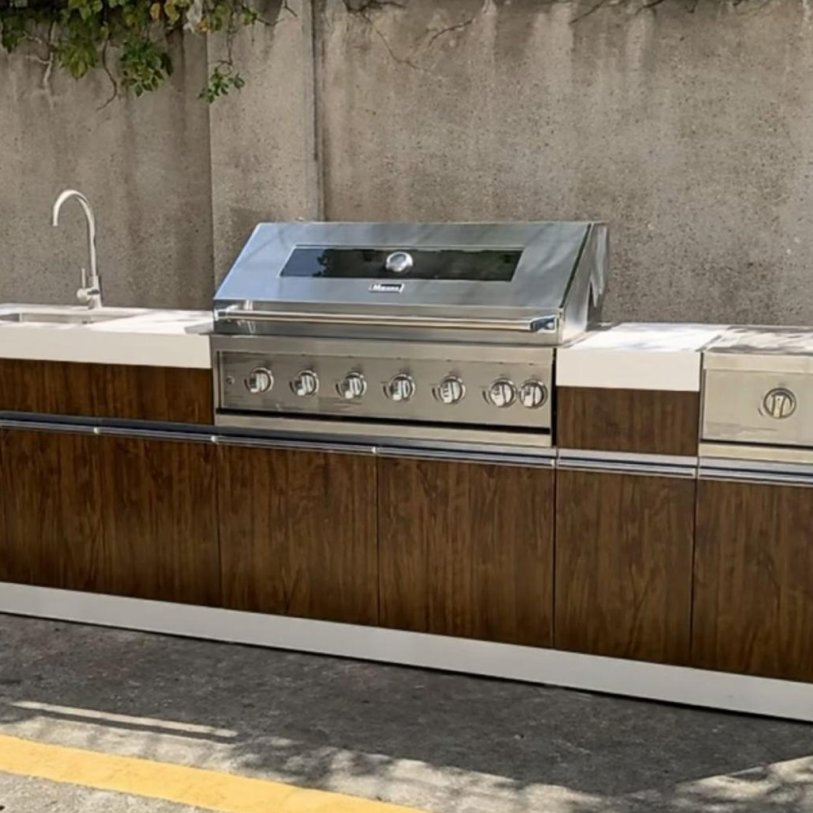 Gabinete Modular de Cocina de Jardín BBQ Cbmmart 304 Armario de Cocina de Acero Inoxidable para Exterior