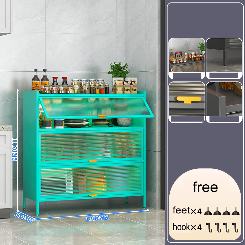 Mueble para el hogar Buffet de comedor Aparador de cocina Almacenamiento de acero inoxidable Gabinete de despensa