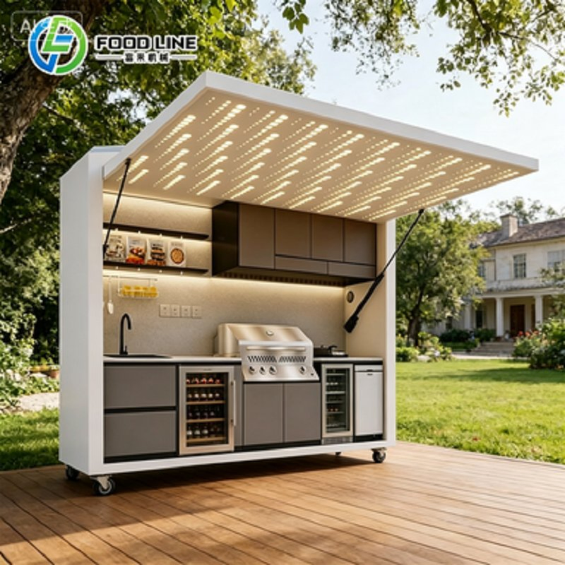 Gabinete de cocina exterior de acero inoxidable con parrilla para patio y jardín