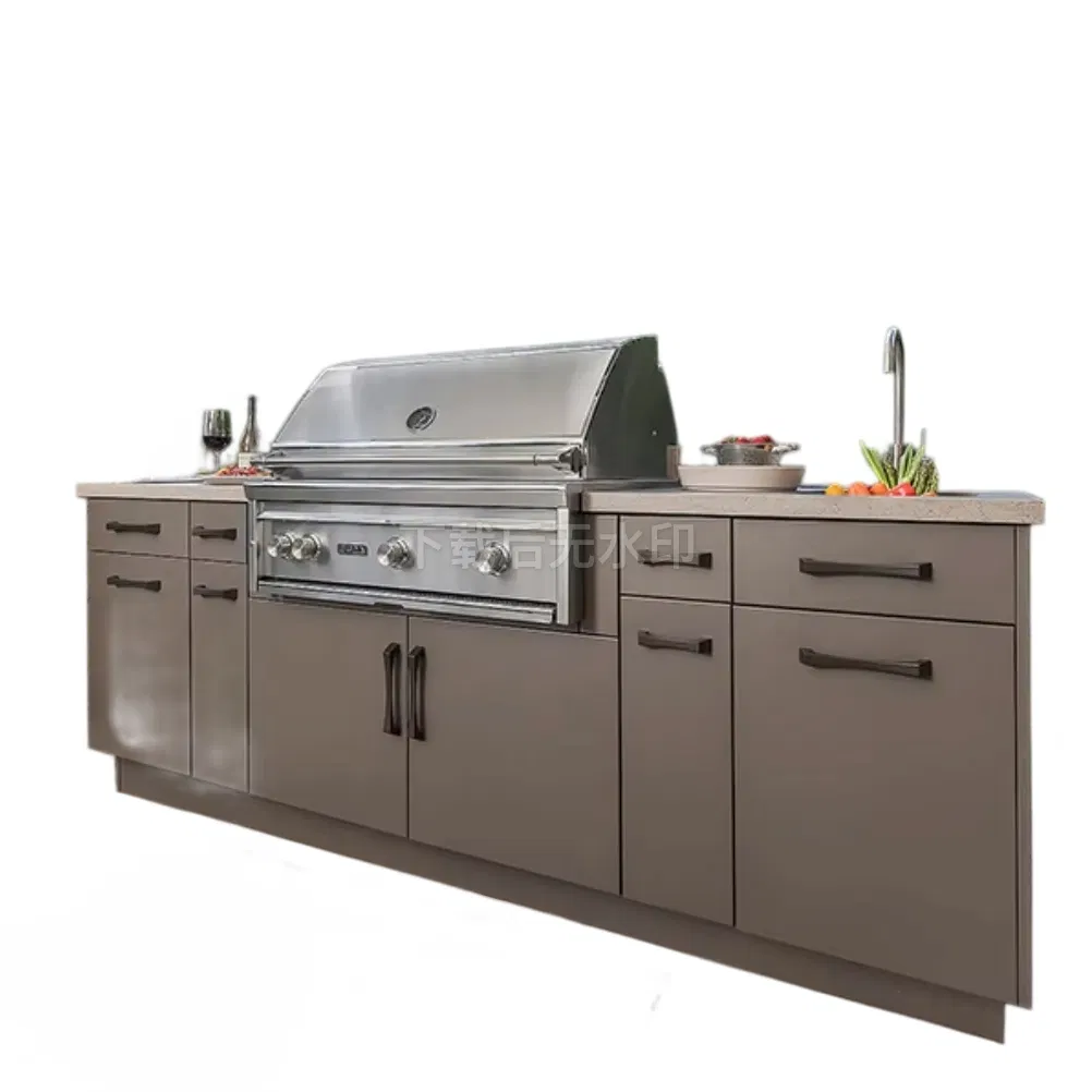 Conjunto de parrilla de barbacoa de acero inoxidable para cocina exterior isla de barbacoa