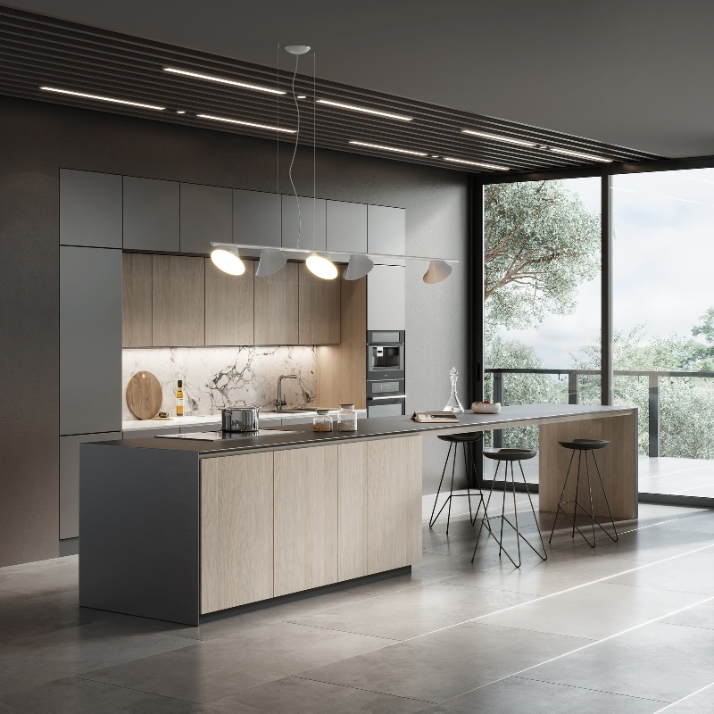 Mesa de trabajo de acero inoxidable, estante, estante de almacenamiento Gn y más muebles de cocina