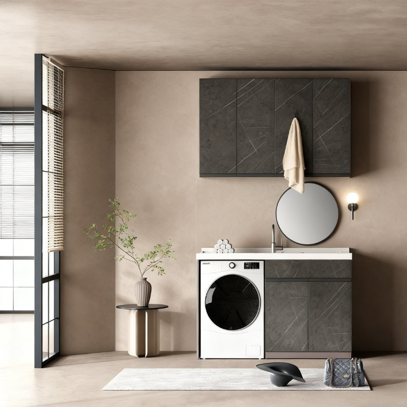 Gabinete de Esquina de Baño de Acero Inoxidable Acrílico - Estilo de Esquina de Lujo Ligero