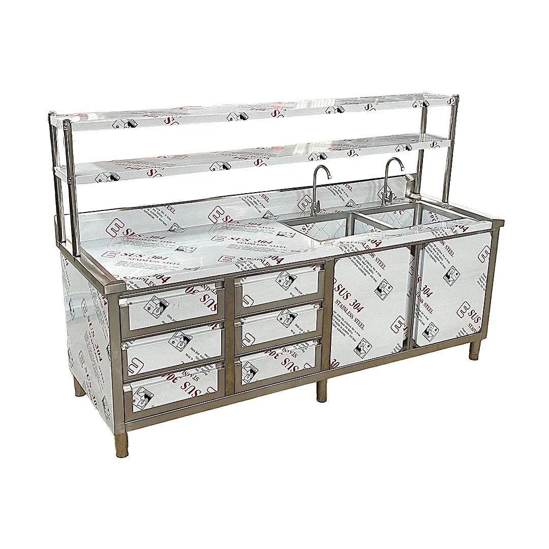 Gabinetes de cocina moderna, gabinetes de cocina comercial, fregaderos de acero inoxidable