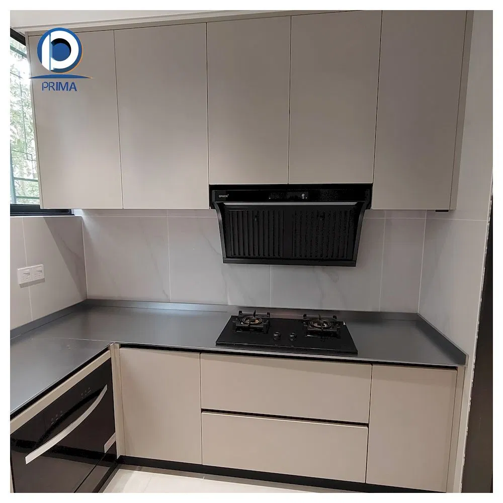 Gabinete de cocina de acero inoxidable personalizado de alta calidad con diseño modular moderno para cocinas de lujo