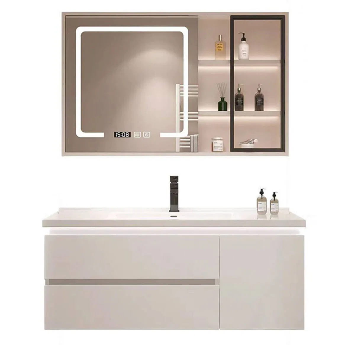 Mueble de baño estilo hotel, gabinete de esquina de aluminio barato