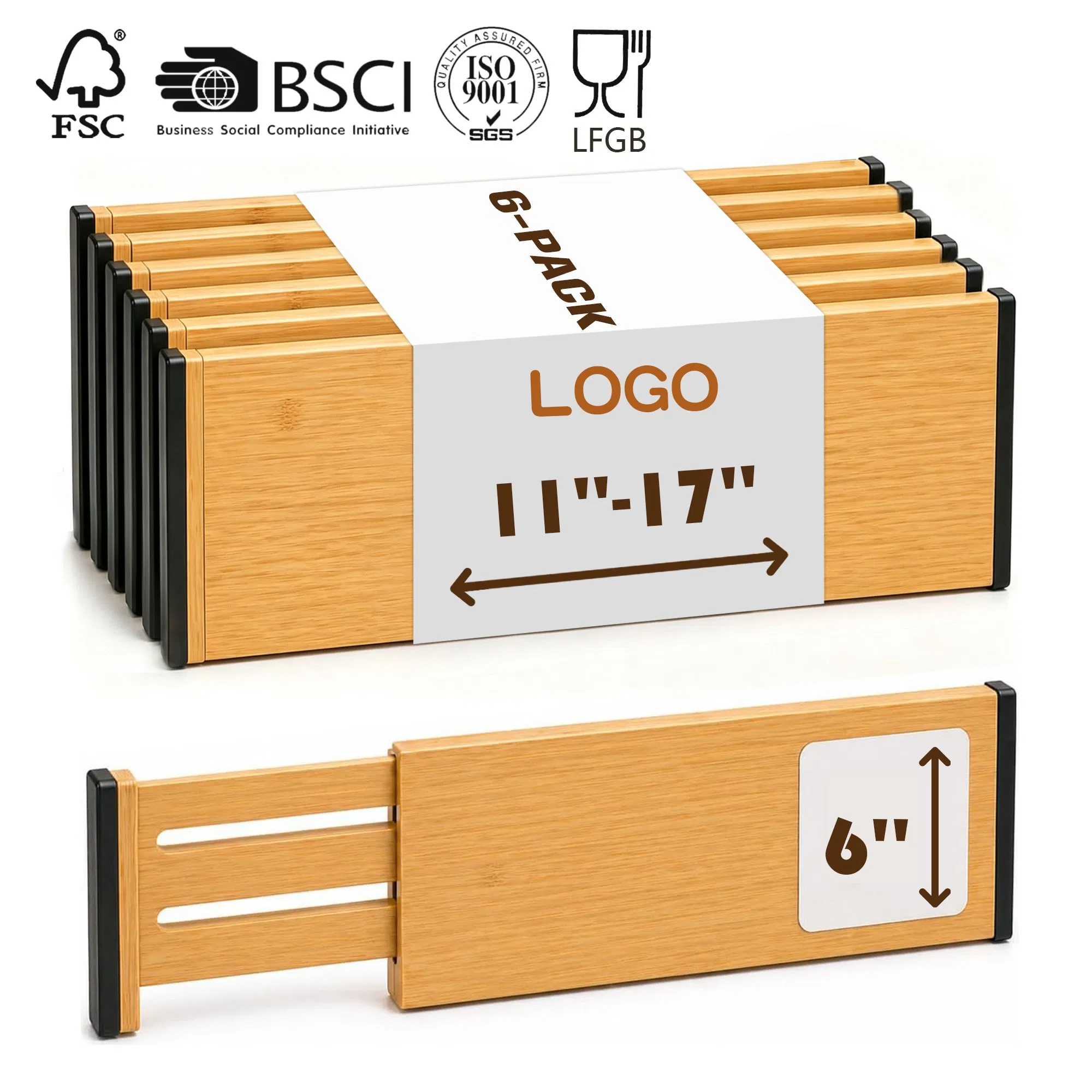 Eco-Friendly Adjustable Bamboo Dividers for Home Storage Solutions