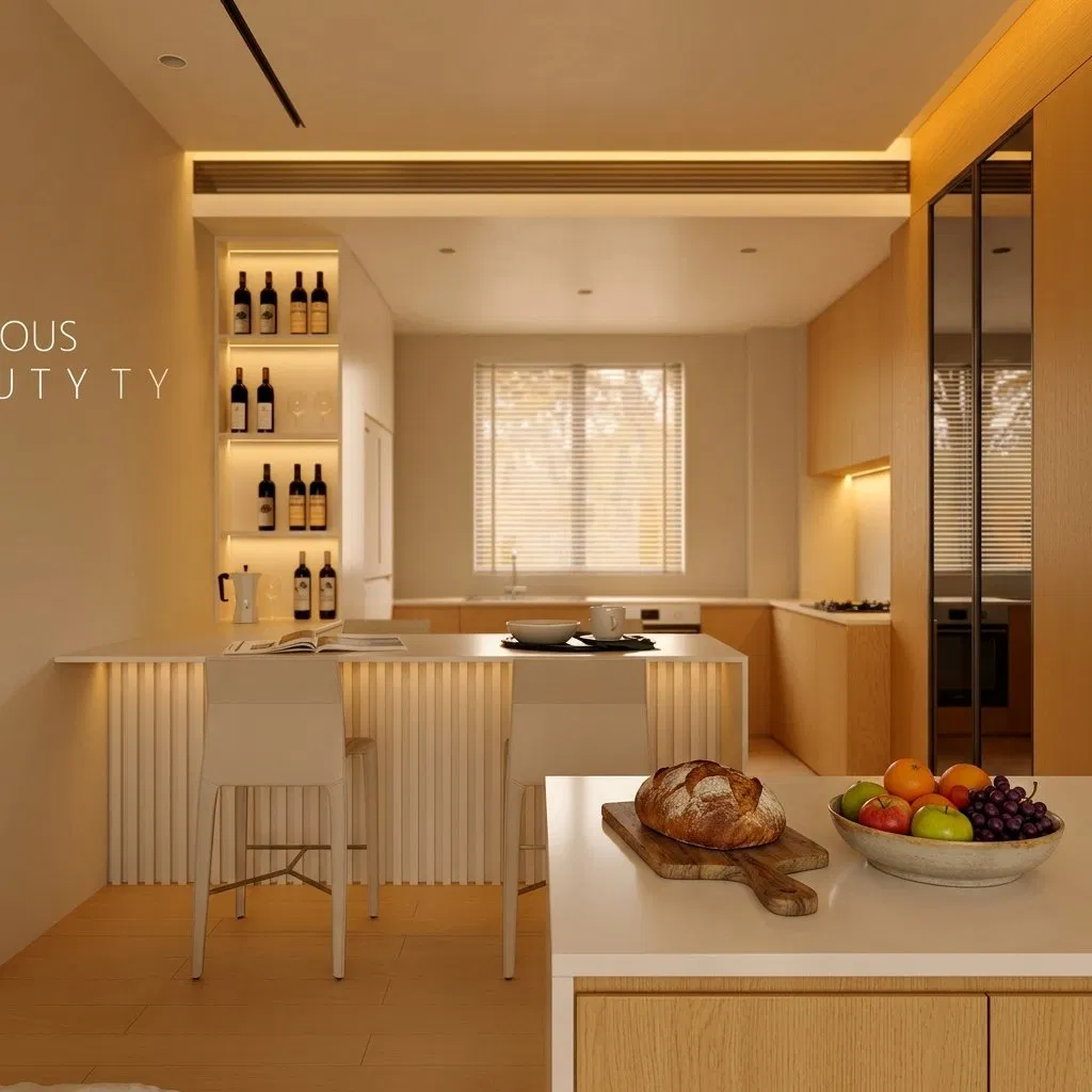Gabinetes de cocina modulares modernos de madera maciza con paneles, tablero de melamina, salpicadero de granito, diseño impermeable, muebles de cocina personalizados