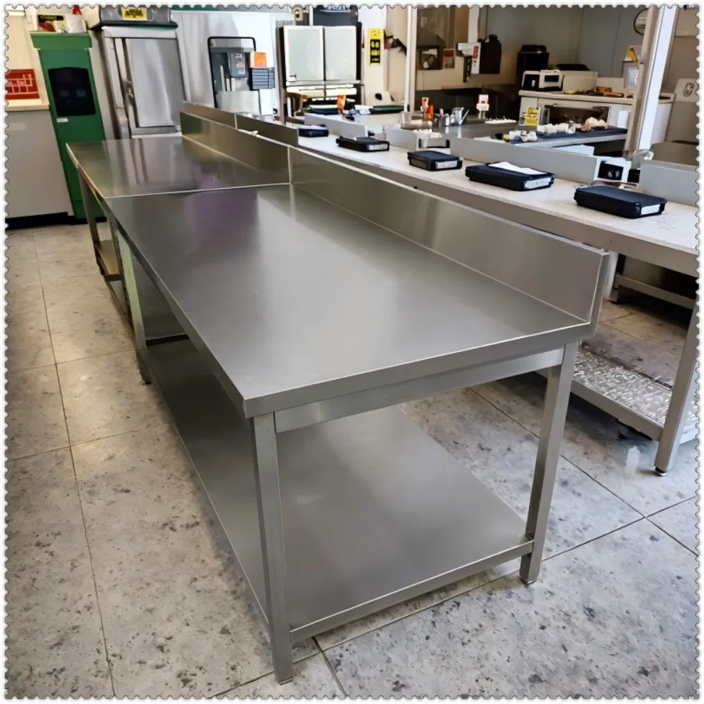 Mesa de Preparación 2000X800mm Estación de Trabajo de Acero Inoxidable para Cocina de Panadería