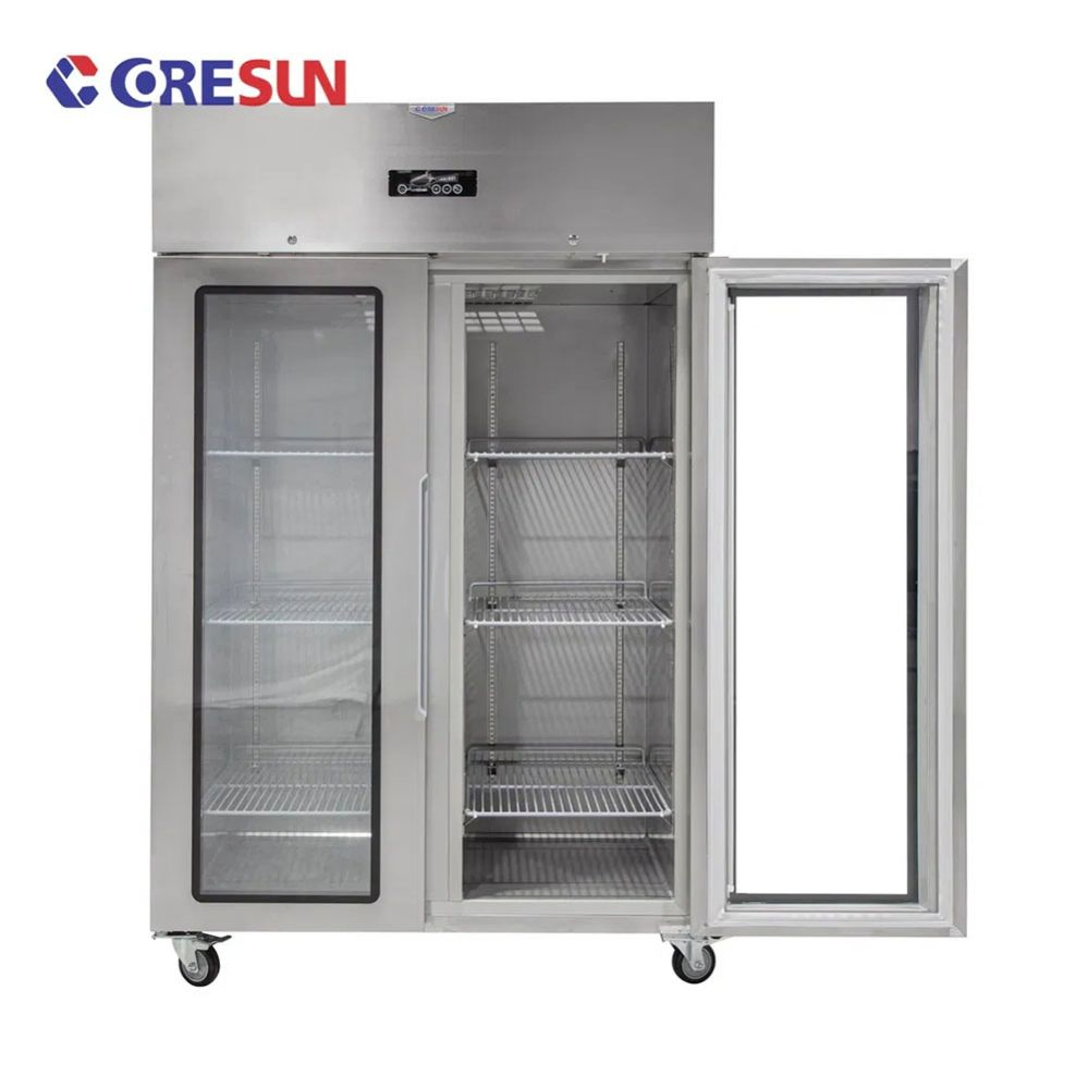 Gabinetes de exhibición refrigerados altos para uso en catering de hospitalidad