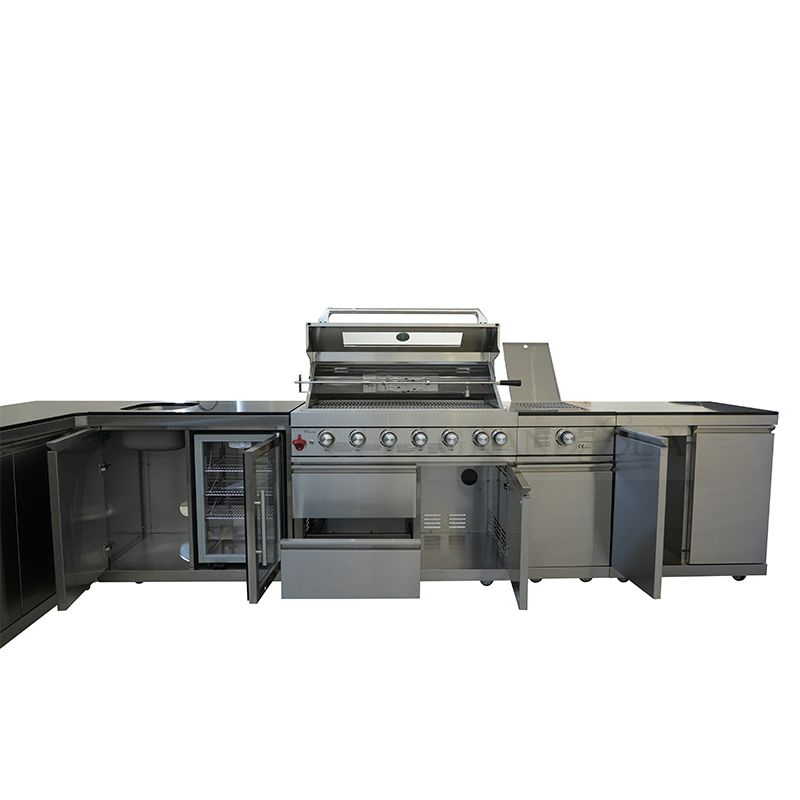 Gran capacidad de almacenamiento, gabinete de cocina exterior de acero inoxidable, buen precio