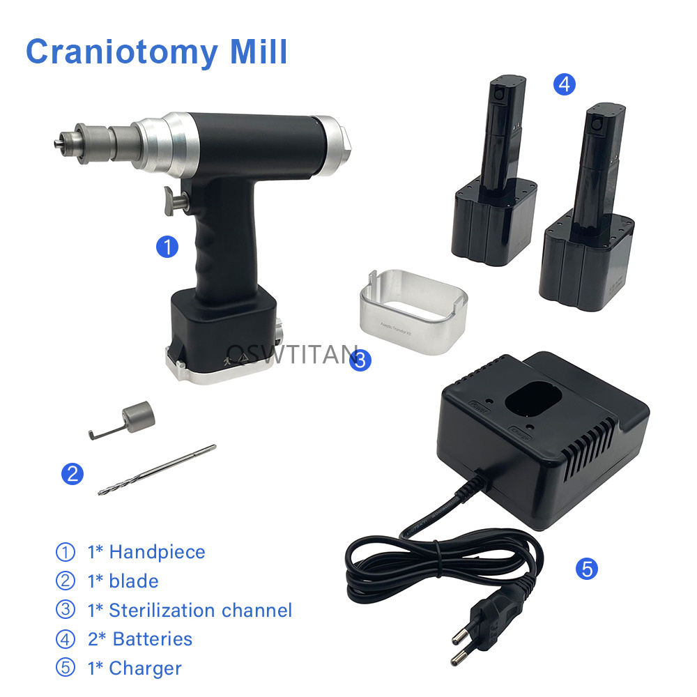 Orthopedic Neurosurgery Craniotomy Drill Milling Craniotome Electric Skull Drill Autoclavable Operation Power Tool