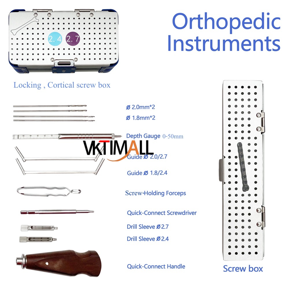 Orthopedic Instrument Set 2.4mm 2.7mm Medical Trauma Kit with Screw Box Bone Surgical Instruments