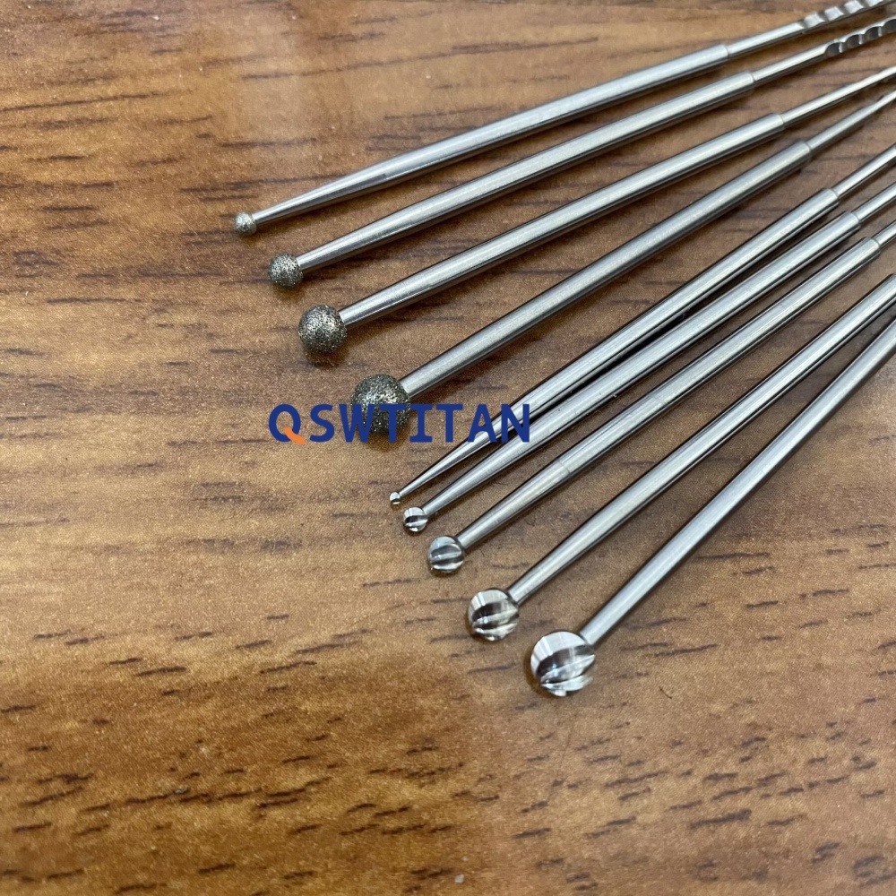 Stainless Steel High Speed Bur Spinal Bur Tungsten Carbide Round Tip Burs Orthopedic Surgical Instruments