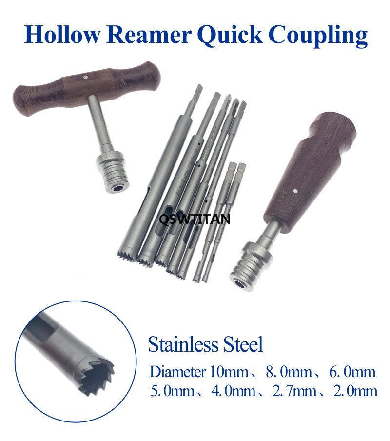 Bone Screw Extractor Quick Coupling Handle Hex Star Drill Handle Hollow Mill for Removal Orthopedics Surgical Instrument