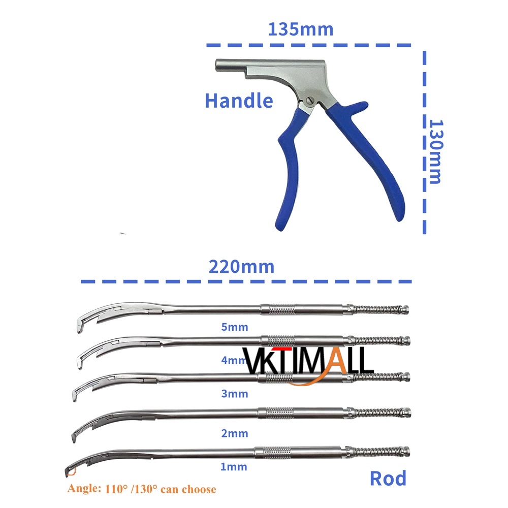 1set Rotating Kerrison Rongeur Spine Rotating Laminectomy Surgical Instrument with Sterilization Tray