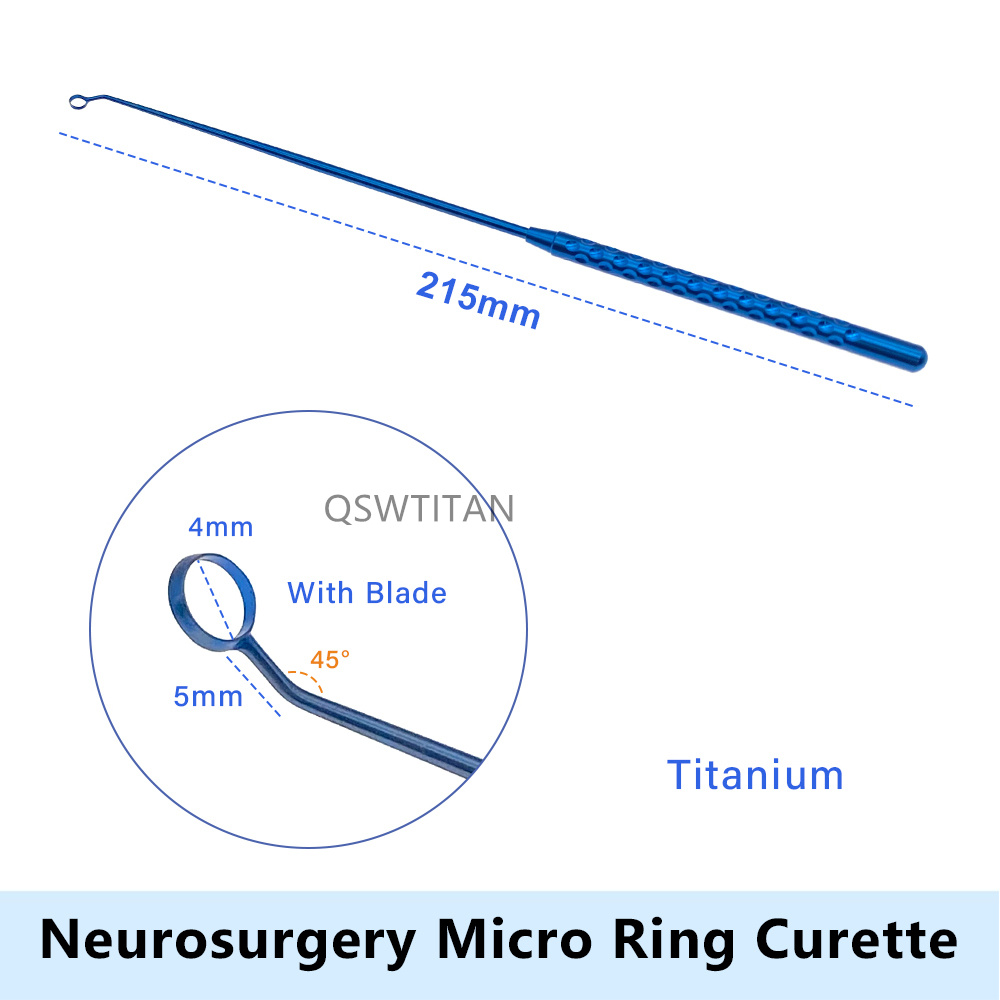 Micro Ring Curette with Blade 3mm/4mm/6mm Microneurosurgery Surgical Instruments 1pcs