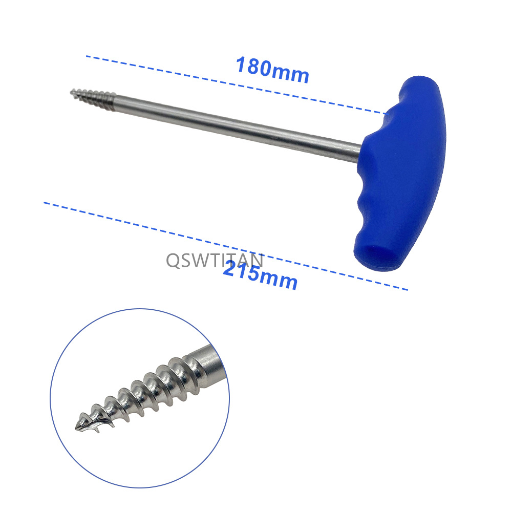Orthopedic Hip Extractor Femoral Head Extractor T Handle Acetabulum Femur Hip Joint Replacement Instrument