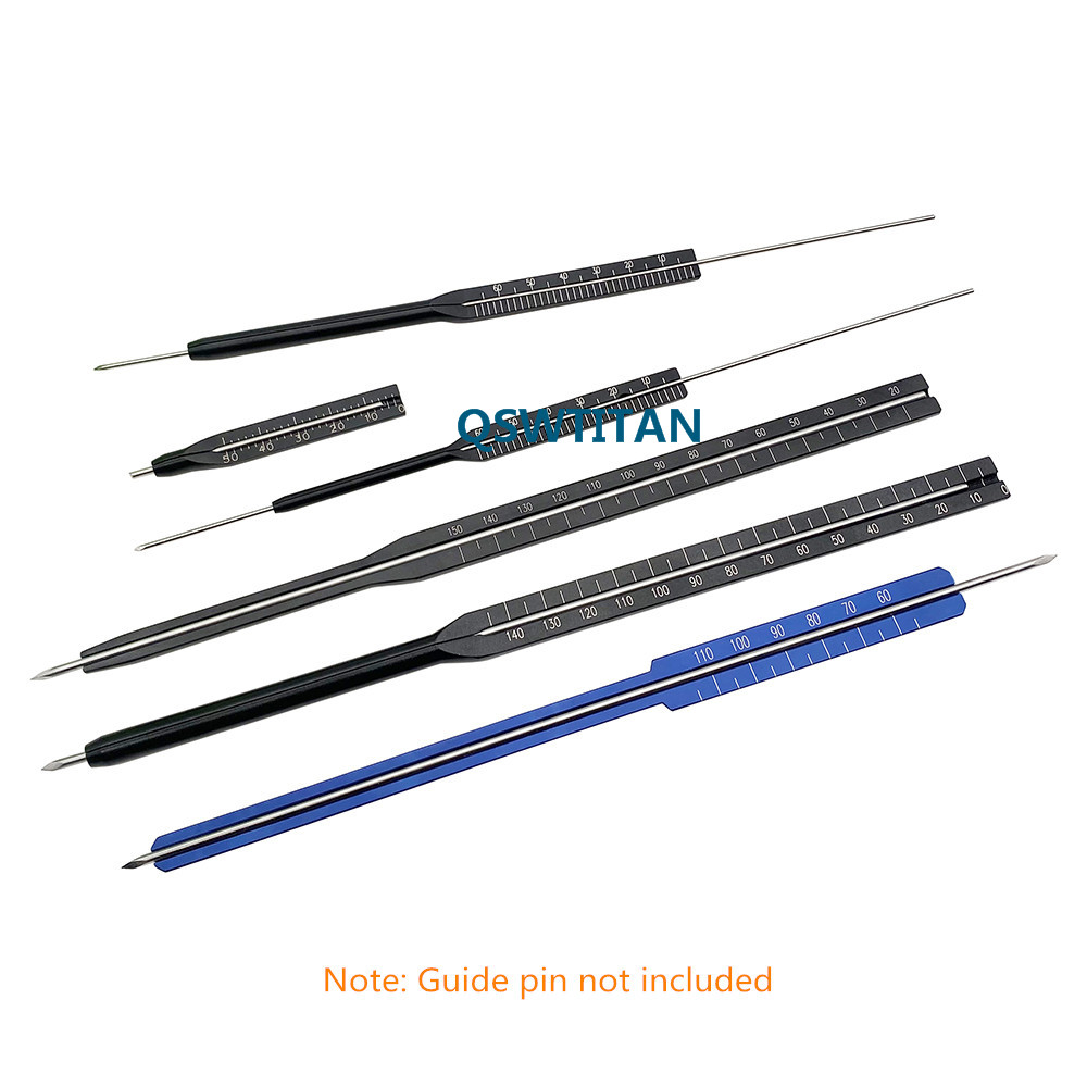 Intramedullary Nail Depth Gauge Orthopedic Measuring Ruler Pass 1.5-2.5mm Guide Pin Hollow Nail Probe 1pcs