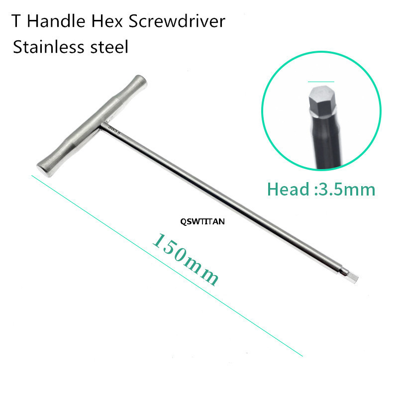 Bone Screwdriver Hex Head Screwdriver T Handle Stainless Steel Training Tools Veterinary Orthopedic Surgical Instruments