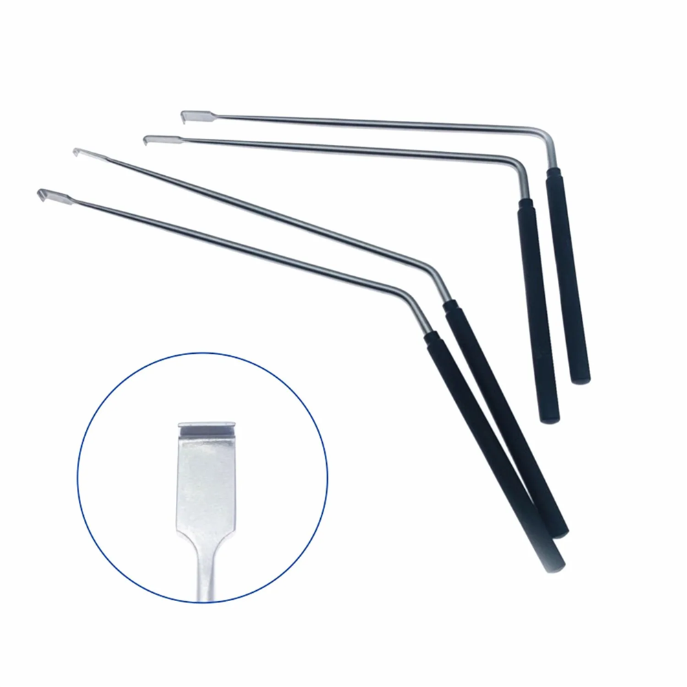 Orthopedic Nerve Retractor Nerve Root Hook Retractor 90 135 Degree Black Metal Handle Brain Hook Surgical Instrument