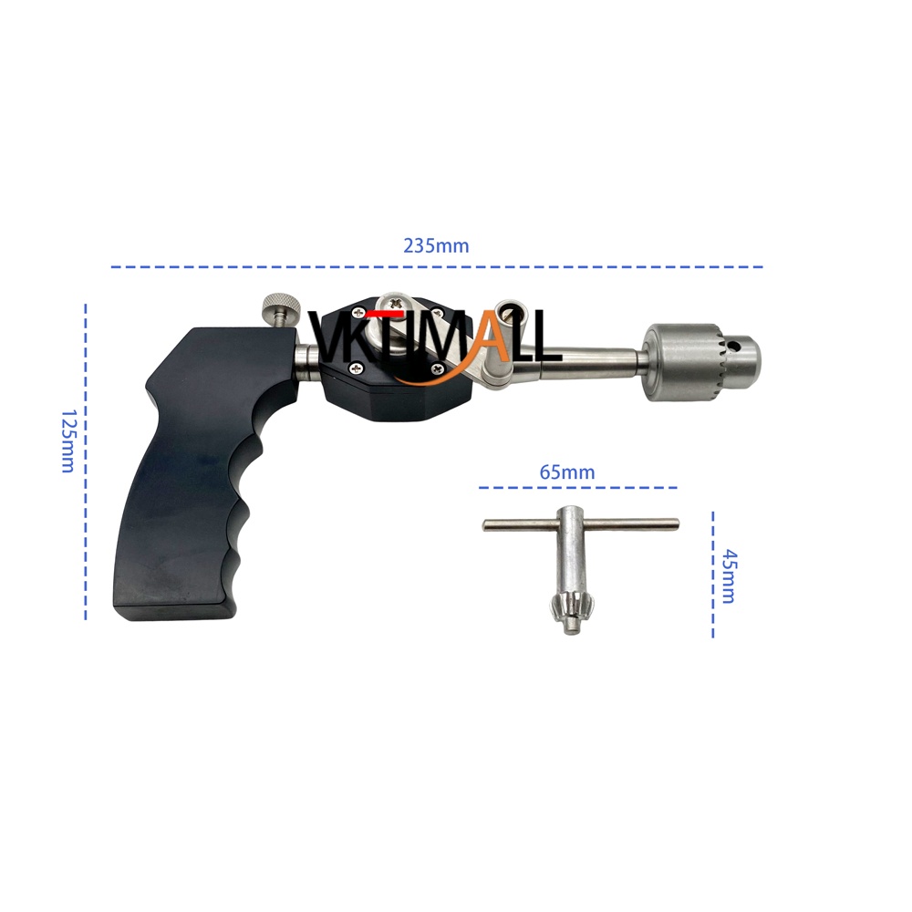Orthopedic Hand Drill Cannulated Bone Drill Black Veterinary Pet Orthopedic Surgical Instrument Reusable