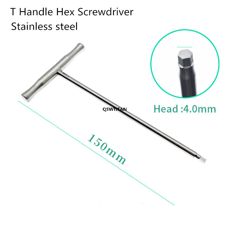 Bone Screwdriver Hex Head Screwdriver T Handle Stainless Steel Training Tools Veterinary Orthopedic Surgical Instruments