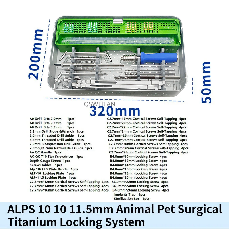 Orthopedic Set Pet Titanium Locking Plate System Orthopedic Veterinary Instruments