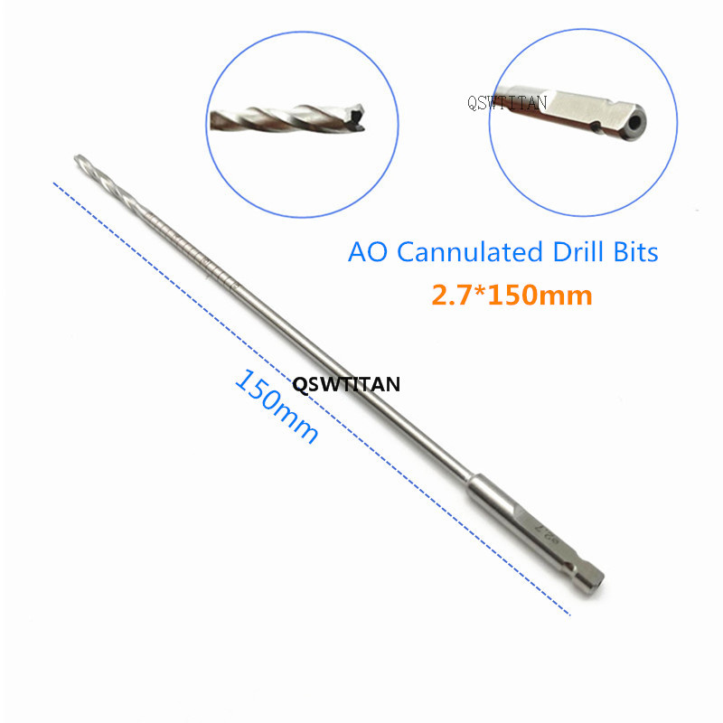 1pcs Stainless Steel AO Cannulated Drill Bits Hollow Drill Bits Autoclavable Orthopedic Instrument