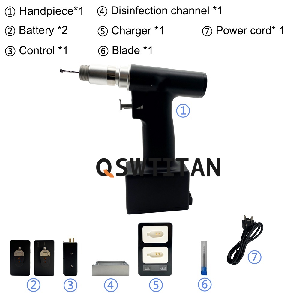 Orthopedic Cranial Mill Lithium Battery with Main Controller Set Neurosurgery Bone Electric Power Tools