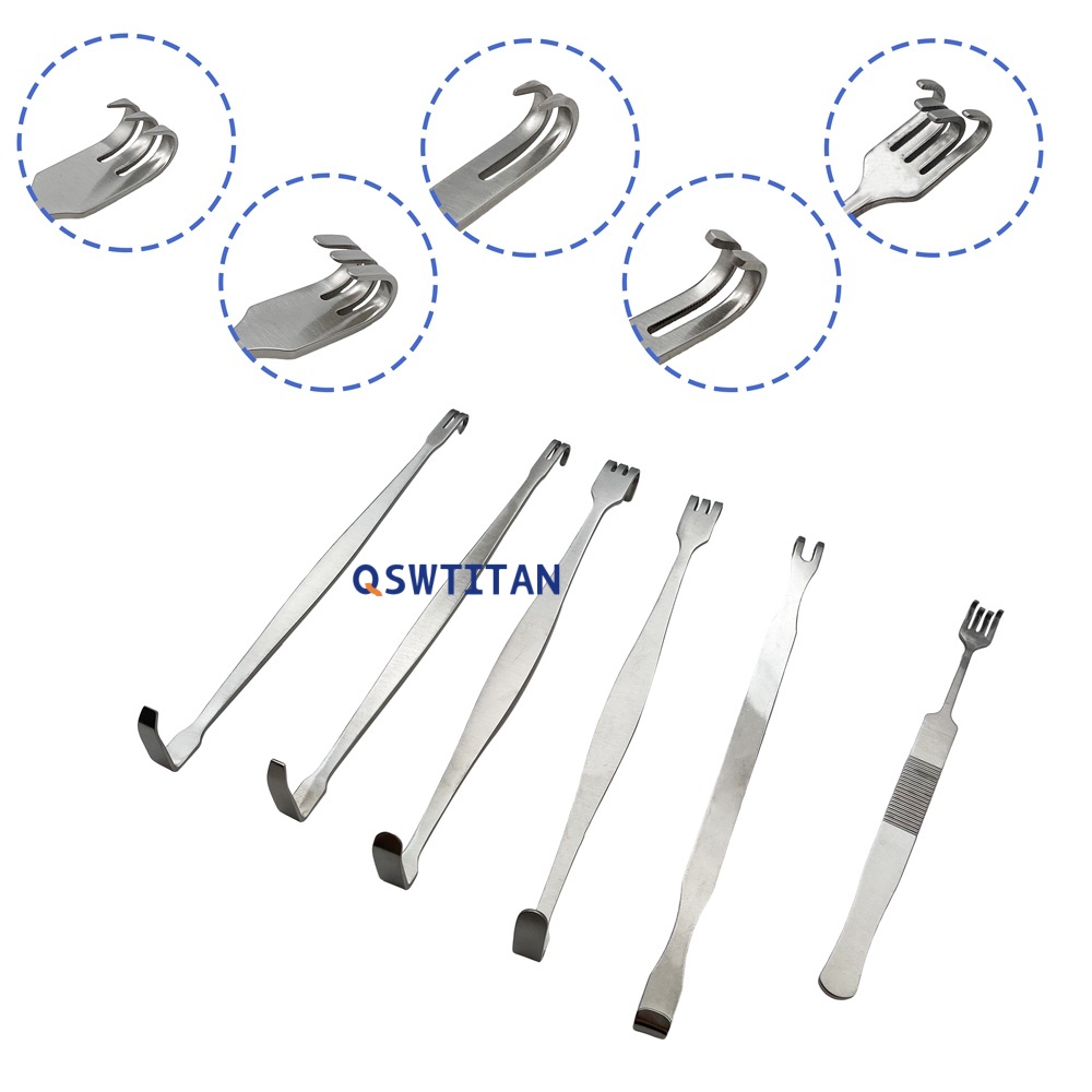 Stainless Steel Skin Retractor Sharp Blunt Tip Pulling Hook Double-Ended Surgery Instrument
