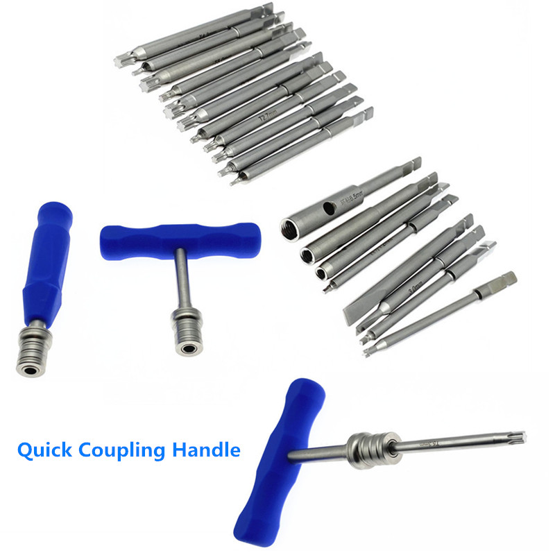 Bone Screw Extractor Quick Coupling Handle Hex Star Drill Handle Hollow Mill for Removal Orthopedics Surgical Instrument